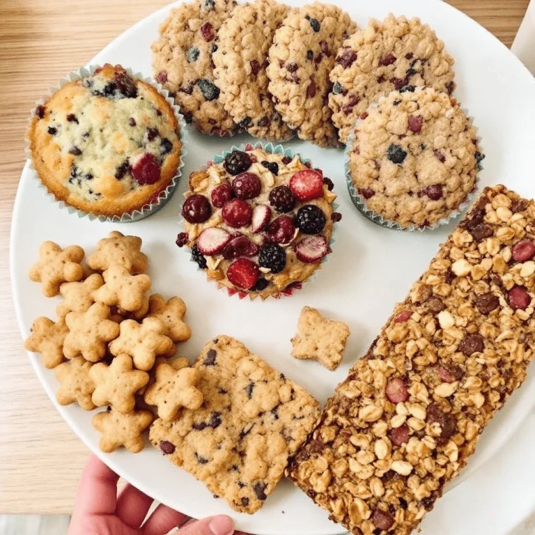 Eine Auswahl an Gebäck: Muffins, Kekse, Müsliriegel und Obsttörtchen auf einem Teller.