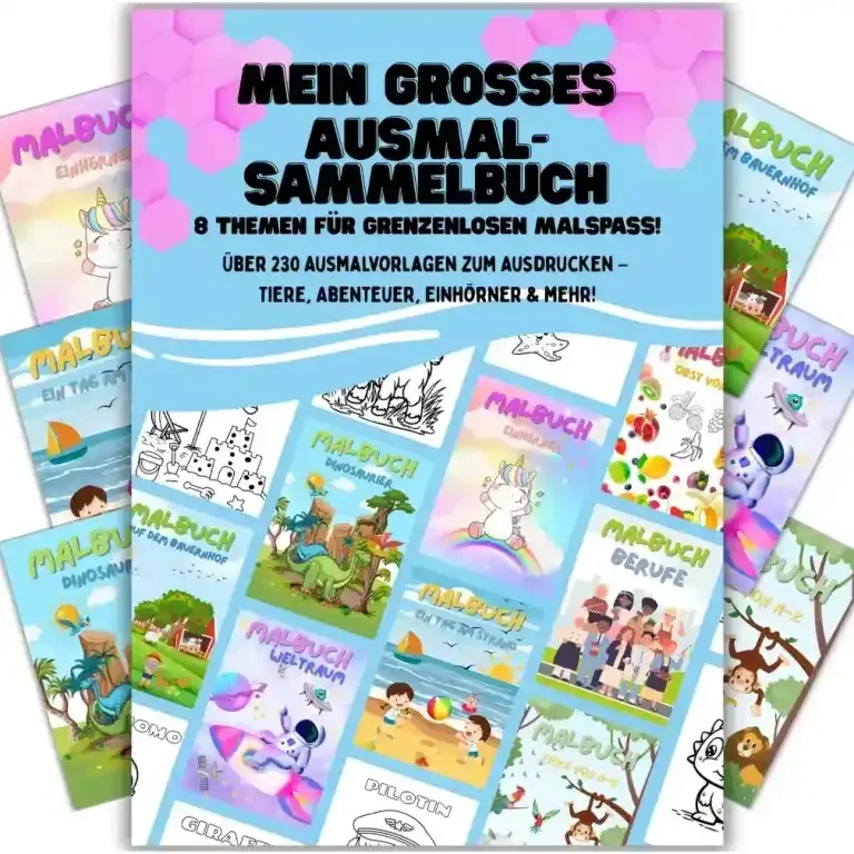 Produktvorschau des Ausmalsammelbuchs